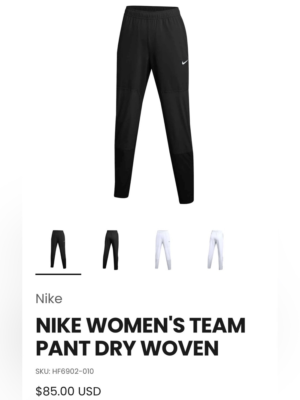 Nike Women’s Team Pant Dry Woven